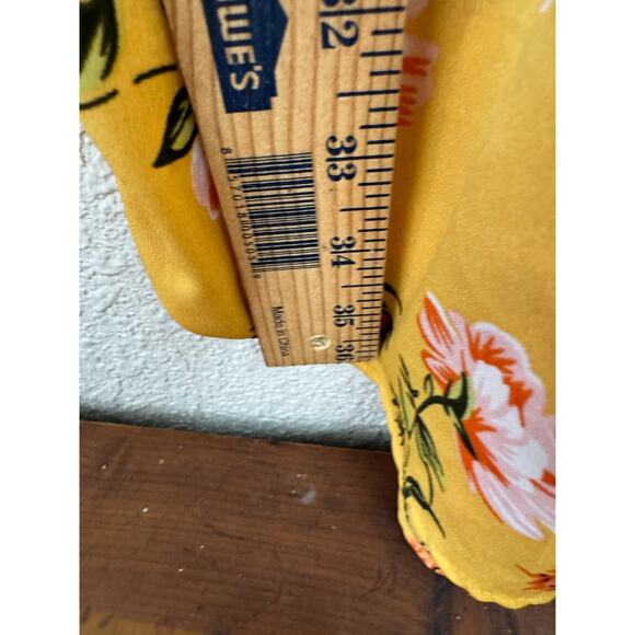 MPH Collection Yellow Floral Shirt Dress Elastic Waist Plus 1X - Picture 6 of 7